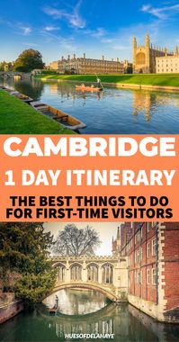 See the best of Cambridge in one day! Start at King's College to marvel at the intricate Gothic architecture. Wander the Backs along the River Cam and try your hand at punting under the Mathematical Bridge. Browse Market Square and have a pint in an ancient pub. See Trinity College and the scenic bridges over the River Cam. 1 Day in Cambridge Itinerary, One day in Cambridge England, 1 Day In Cambridge England Itinerary, Things to do in Cambridge England Itinerary