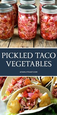 Add a kick of fresh flavor to your tacos and other Mexican dishes with these Pickled Taco Vegetables.