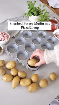 Potato pizza in muffin pan