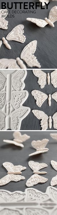 Give your cake a whimsical touch with 3D  butterflies! Three distinct butterfly molds with built-in veiners lend a detailed, textured look.