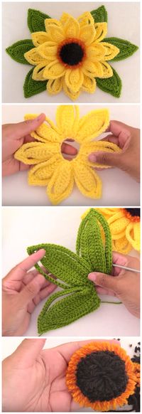 Crochet Fast And Easy Sunflower - Crochet Ideas