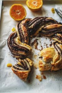 Chocolate-Orange puff pastry wreath | Bakesalotlady - baker's paradise