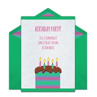 This cake-inspired free birthday party invitation design is a perennial favorite on Punchbowl. We love it as an invitation for Spring birthdays.