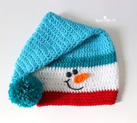 Crochet Snowman Santa Style Hat