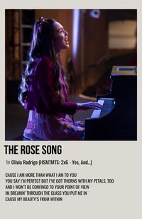 minimal polaroid song poster for the rose song by olivia rodrigo from high school musical: the musical: the series