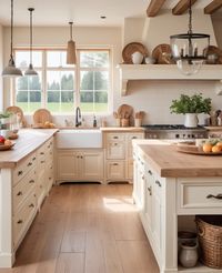 A cosy yet luxurious Farmhouse kitchen with all the comforts to make big family meals on a Sunday. Solid and sturdy materials, bright colours and plenty of natural light.   #aspirational #highvalue #luxurylifestyle #luxury #selfdevelopment #inspirational #homeinspo #homedecorinspo #interiordesign #interiordesigninspo #levelup #oldmoney #timeless #classicstyle #mediterranean #homedecor #housebythesea  #naturalhomedecor #highvaluewoman #lifestyle #luxuryinteriors #homedecorideas #moodboard #moodboardinspo #farmhousekitchendecor #farmhouse #kitchen