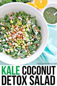 Kale Coconut Detox Salad. Vegan & Gluten Free. Crunchy, slightly sweet &…