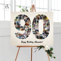 "90th Birthday Photo Collage, Milestone Gift for Parents, 90th Anniversary, Birthday Party Decor Idea, Custom 90 Photo Poster, DIGITAL FILES  DIGITAL PRINTABLE FILE ONLY! No physical prints will be sent   NO shipping cost! Digital file is emailed to you   There are some good printing services you can reference: - Walgreens: http://photo.walgreens.com - Staples: www.staples.com - Vistaprint: www.vistaprint.com - Costco: www.costcophotocenter.com/Home - Shutterfly: www.shutterfly.com/prints/collag