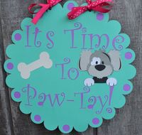 Dog Birthday Party Welcome Sign Puppy Party by CraftedOccasions