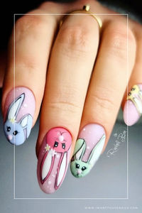 Get ready to hop into spring with our curated collection of 50 adorable Easter Bunny nail designs! Whether you prefer acrylic or gel nails, we've rounded up a variety of cute and creative designs featuring bunny ears and rabbit-inspired art. Elevate your nail game with these charming designs, perfect for adding a touch of whimsy to your spring style. Embrace the joy of the season and express your love for Easter with these delightful nail art ideas. 🐰💅🌸