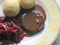 Veganer Sauerbraten mit Rotkohl von finolino| Chefkoch