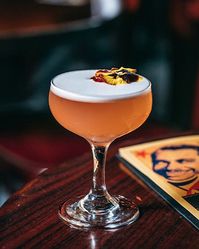 Mr. Pink: 2 oz. aged rum (Tingling uses Banks 5 Island) ½ oz. fresh lime juice ¼ oz. Campari ¼ oz. pineapple juice ¼ oz. simple syrup (1:1) 1 fresh egg white