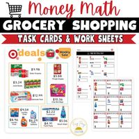 Reading a Grocery Ad | Life Skills Math | Money Task Cards & Worksheets