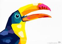 Toucan, Geometric print, Original illustration, Animal print, Minimal art, Nursery wall art