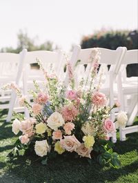 Pretty, Pastel Aisle Decor | Wedding Decor | Ceremony Flowers | Wedding Flowers | Photography: Ashley Rae Studio | Florals: Flowers by Lady Buggs | Venue: Terranea Resort