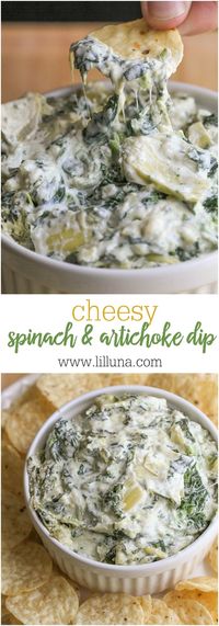 Cheesy Spinach and Artichoke Dip - it's one of our favorite appetizer recipes and is so easy too!!