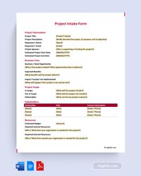 A project intake form is a document used by organizations to collect initial details about a proposed project, including objectives, scope, resources, and timelines. This form helps in evaluating and prioritizing project requests. This free project intake form can help you in making one.