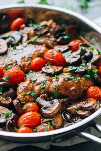 Drunken Chicken Marsala with Tomatoes