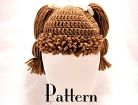 Cabbage Patch Kid Style Crochet Hat PATTERN - All Ages