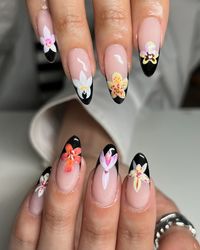 Hand painted orchids ✧ : *✧ ib @1.800.nailme :* ✧ *✧: #gelnails #nailinspo #nailinspiration #nailart #naildesigns #nailartinspo #nailsoftheday #gelx #gelxnails #apresgelx #handpaintednails