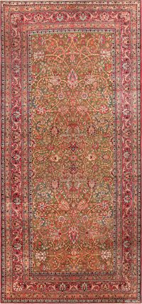 Charming Gallery Size Antique Persian Tehran Rug, Country of Origin: Persia, Circa Date: 1920 - Tehran is a the capital city of modern day Iran, it is