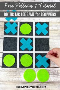 15 Minute Felt Tic Tac Toe Game Free Patterns Creatively Beth #creativelybeth #kunin #felt #free #patterns #tictactoe #game #kids #craft #diy #travel #easy #quick