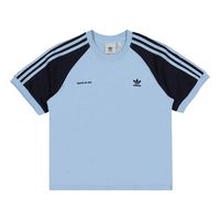 (WMNS) adidas Originals x Sporty & Rich T-Shirt 'Light Blue Navy' IN5250