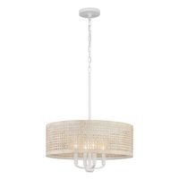 Kichler Sayulita 4-Light White Coastal Drum Hanging Pendant Light in the Pendant Lighting department at Lowes.com