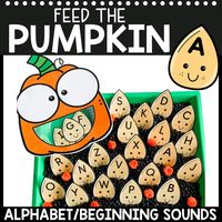 Use these FUN, hands-on activities to work on alphabet recognition, beginning sounds, number recognition, counting, fine motor skills and handwriting. Perfect to use in small groups, writing centers, morning tubs, centers, or for fast finishers in your preschool, pre-k, special education, or kindergarten classroom. Once you teach your students how to play they can work independently! Two Activities Included Feed the Pumpkin What’s Included: -Pumpkin seed cards A-Z in capital and lower case -Pump