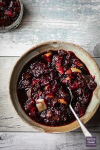 Fig, apple and balsamic chutney in a bowl