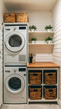 9 Stackable Small Laundry Room Ideas – The DIY Desire