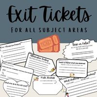 These exit tickets will pair with any lesson to engage students in learning and help teachers assess learning and check for understanding. Great for any time of the year and will be work for a wide variety of grades and subject areas such as language arts, math, social studies, and science. Why Exit Tickets are ValuableImmediate Feedback: They provide real-time insights into student understanding and retention of the lesson.Identifying Areas of need: They help identify areas where students are struggling, allowing for timely intervention.Student Reflection: They encourage students to reflect on their learning and articulate their understanding.Informing Instruction: They provide data to inform and adjust future instruction, ensuring it meets student needs.Engagement: They keep students eng