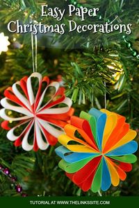 Making some of these paper Christmas decorations would be a great craft project for kids because they are so easy to make! thelinkssite.com