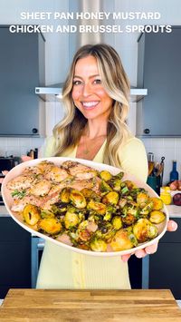 Olivia Adriance ♡ on Instagram: “SHEET PAN HONEY MUSTARD CHICKEN AND BRUSSEL SPROUTS✨ This recipe is quick, easy, and healthy and requires minimal clean-up, which is my…”