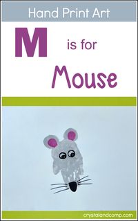 Hand Print Art: M is for Mouse