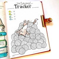 Love the cat and yarn tracker...but I'm can't draw worth nothing! Lol 14 bullet journal page ideas for self-betterment - OurMindfulLife.com