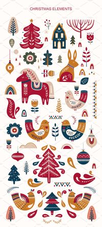 Scandinavian Christmas collection by MoleskoStudio on @creativemarket