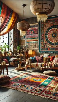 55 Vibrant Boho Living Room Ideas for a Stylish Makeover 76