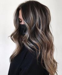 Deep Brown Hair with Smokey Blonde Highlights