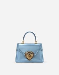 Women's Handbags in Azure | Small Devotion bag in mordore nappa leather | Dolce&Gabbana