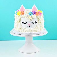 Make this adorable floral llama cake for your next event. Perfect for birthdays, or for a fun activity to do with your kids. Visit our website to find all of the products you need.