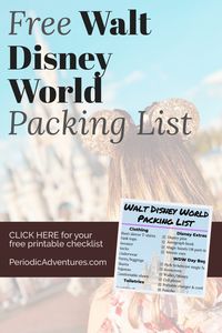 Don't forget anything and lose your Disney magic! Download this FREE printable Disney World packing checklist with essential Disney items like your park tickets or Magic Bands, a poncho for the sporadic Florida weather, and more! This packing list is completely free and has over 30 items you need for the best Disney vacation. | free printable packing list | download | what to bring to Disney World | WDW outfits | best disney outfits | Disney day bag what to bring | for teens | for women | 2020