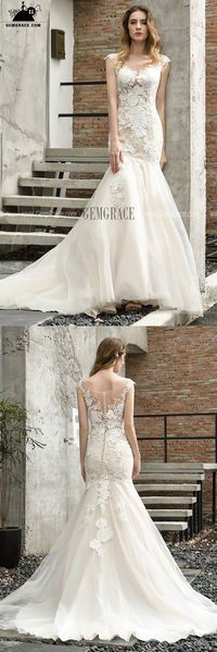 Gorgeous Flower Lace Mermaid Wedding Dress Ivory With Train Ref#EZ35396 at GemGrace. #MermaidWeddingDresses Shop now to get $10 off. Pro custom-made service for wedding dress, formal dress. View Mermaid Wedding Dresses for more ideas. Click to shop now! #BuyableMermaidWeddingDresses