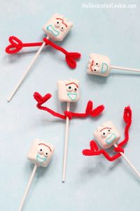 overhead view of Forky Toy Story marshmallows