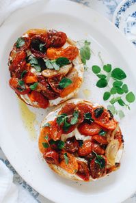 Everything Bagels with Roasted Tomatoes - Bev Cooks