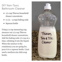 Thieves tub and tile cleaner, ratio with baking soda for amazing all natural cleaning. www.youngliving.org/devonehart