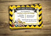 Charlie Brown Birthday Party Invitation - Peanuts Movie, Birthday Invite - Snoopy Gang Digital File, Printable by GraphicallyEverAfter on Etsy