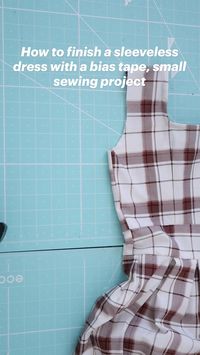 How to sew a Box Pleated Dress | How to sew a bias tape on square neckline