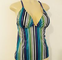 Crossover Back Tankini Tops,  Women Open Back Tankinis, Tie Back Bathing Suits, Apron Back Swimwear Tankinis, Custom Made Long Torso