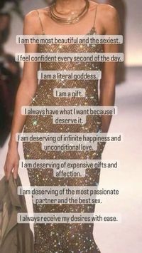 Feel confident every second of the day and embrace your beauty and sexiness. You deserve infinite happiness, unconditional love, and luxurious gifts. Click through to Bella Glow for tips on manifesting your desires and living as the goddess you are. #goddess #confidence #luxury #fyp #viralpost